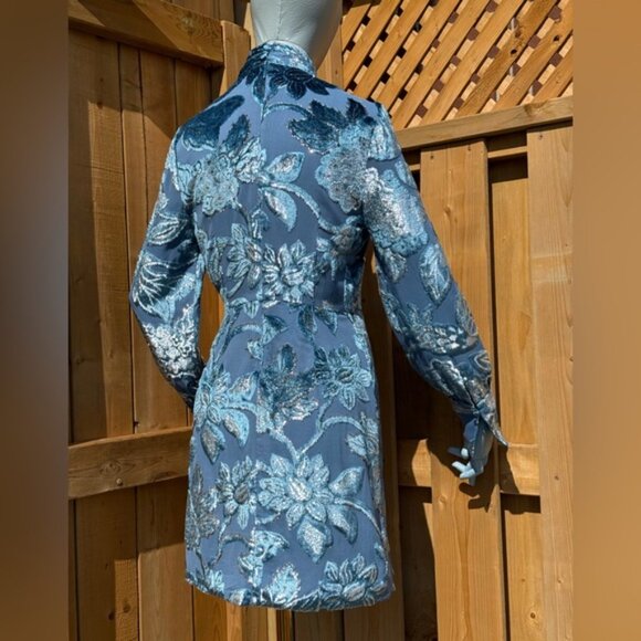 🆕 SIMKHAI 🧿 NWOT Halen Draped Velvet Mini Dress, Celestial Blue - Sz US 0 - Picture 7 of 16
